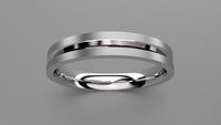 Brushed Sterling Silver 3mm Single V Groove Wedding Band