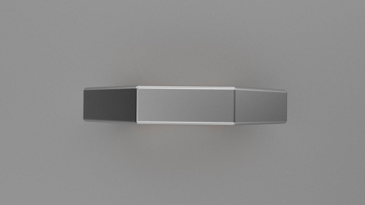 Brushed Sterling Silver 4mm Octagon Bolt Wedding Band