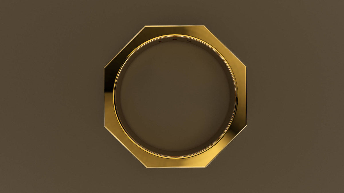 Polished Yellow Gold Diamond 6mm Octagon Wedding Band