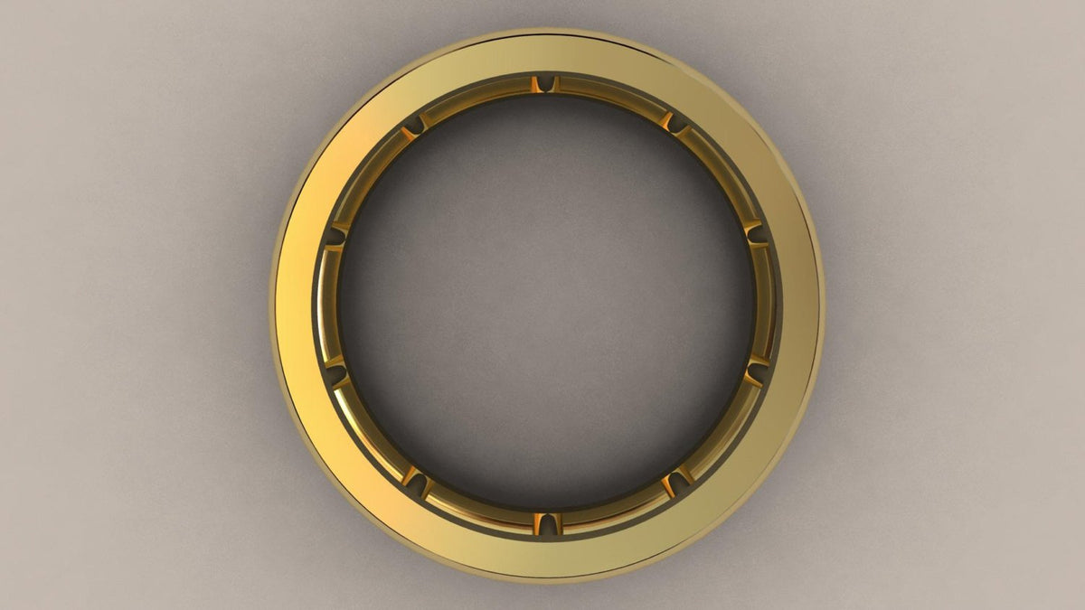 Polished Yellow Gold 8mm Open Bar Wedding Band