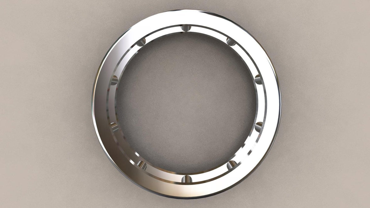 Polished White Gold 8mm Open Bar Wedding Band