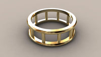 Polished Yellow Gold 8mm Open Bar Wedding Band