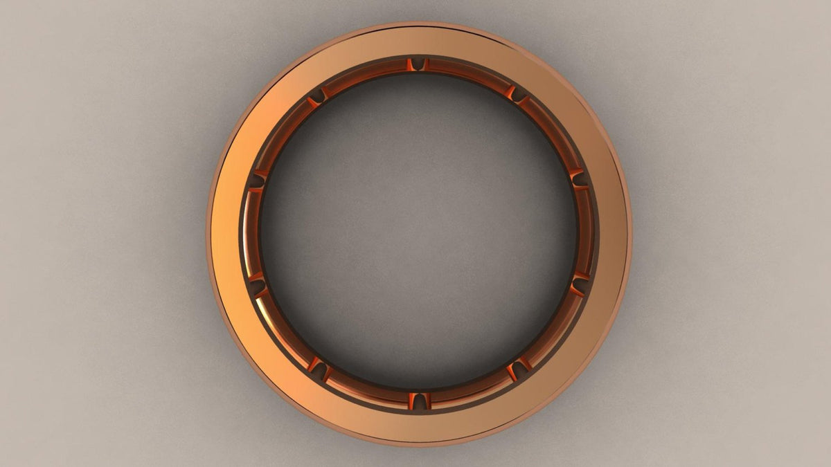 Polished Rose Gold 8mm Open Bar Wedding Band