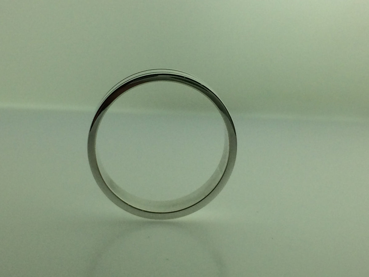 Polished Sterling Silver 6mm Double Groove Wedding Band