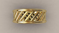 Polished Yellow Gold 8mm Open Bar Wedding Band