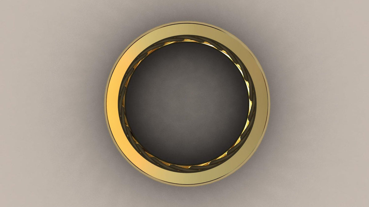 Polished Yellow Gold 8mm Open Bar Wedding Band