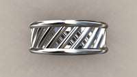 Polished White Gold 8mm Open Bar Wedding Band