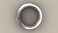 Polished White Gold 8mm Open Bar Wedding Band