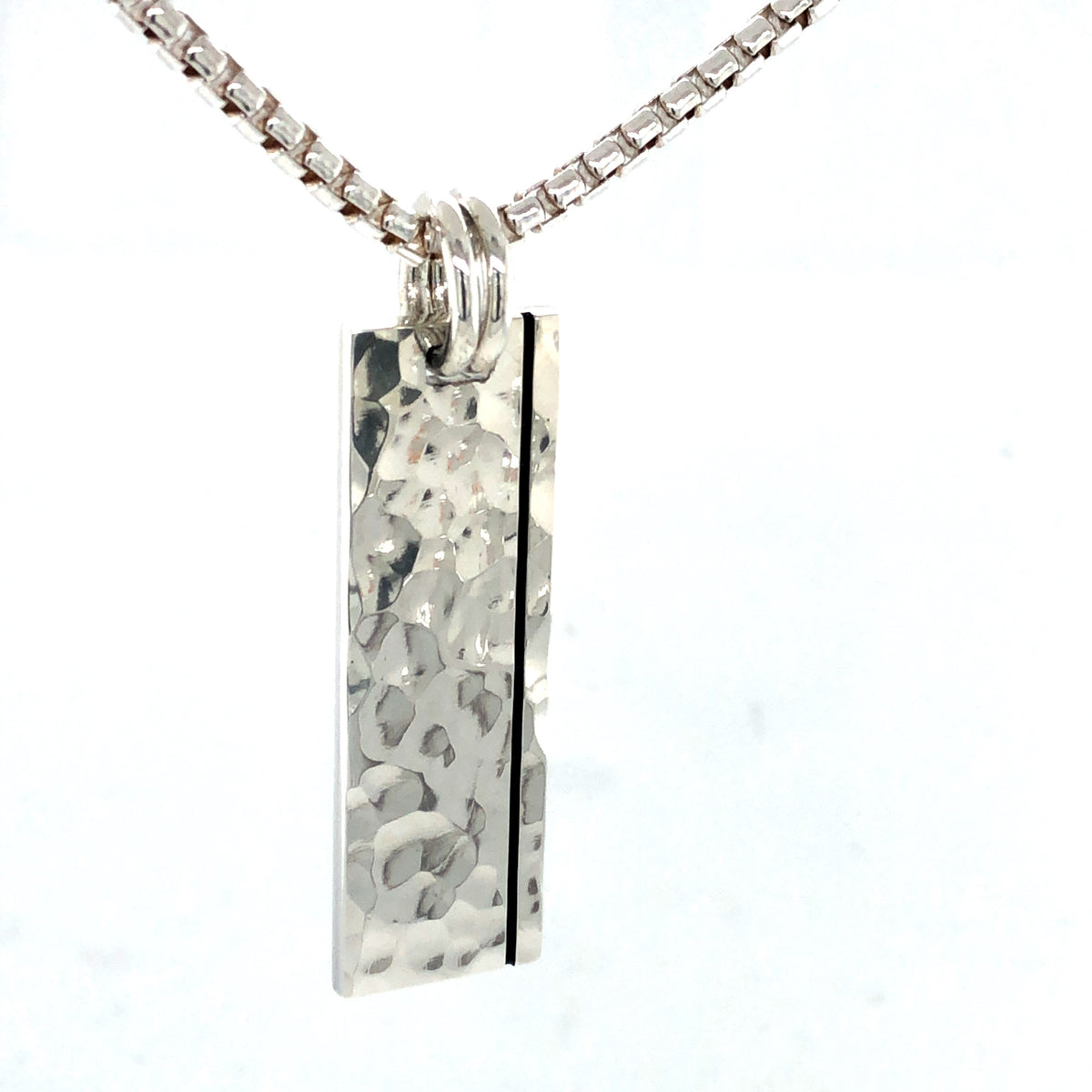 Set Your Bar Sterling Silver Hammered with Groove
