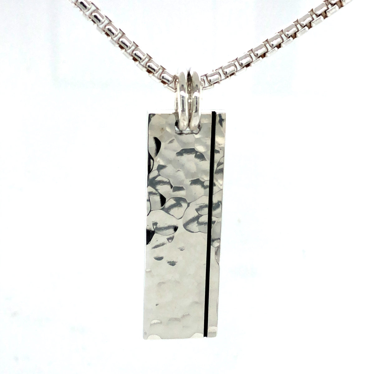 Set Your Bar Sterling Silver Hammered with Groove