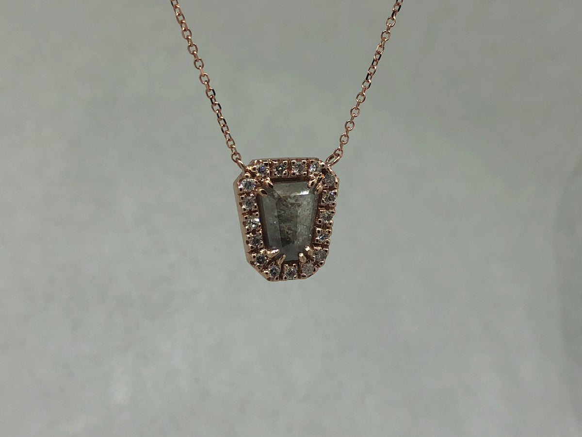 Rustic Diamond Rose Gold Necklace