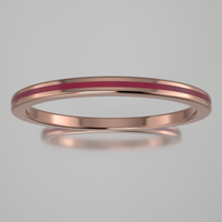 Polished Rose Gold 1.5mm Stacking Ring Transparent Pink Resin