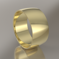 Polished Yellow Gold 10mm Domed Wedding Band