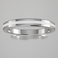 Polished Sterling Silver 2.5mm Stacking Ring White Resin
