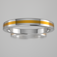 Polished Sterling Silver 2.5mm Stacking Ring Yellow Resin