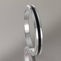 Polished Sterling Silver 2.5mm Stacking Ring Black Resin