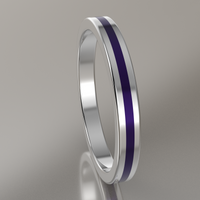 Polished Sterling Silver 2.5mm Stacking Ring Purple Resin