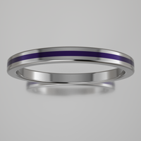 Polished Sterling Silver 2mm Stacking Ring Purple Resin