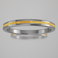 Polished Sterling Silver 2mm Stacking Ring Shimmer Gold Resin