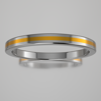 Polished Sterling Silver 2mm Stacking Ring Yellow Resin