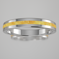 Polished Sterling Silver 3mm Stacking Ring Shimmer Gold Resin