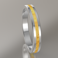Polished Sterling Silver 3mm Stacking Ring Shimmer Gold Resin