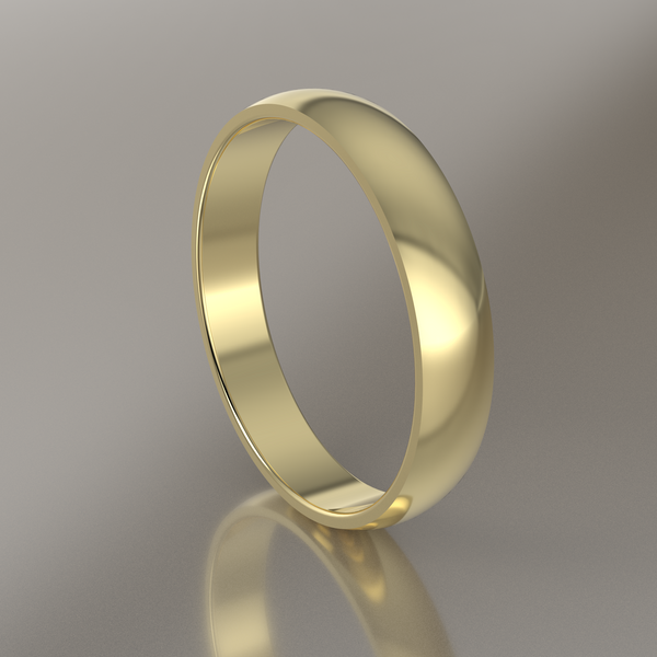 Polished Yellow Gold 4mm Domed Wedding Band
