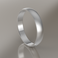 Brushed White Gold 4mm Domed Wedding Band