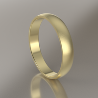 Brushed Yellow Gold 4mm Domed Wedding Band