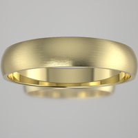 Brushed Yellow Gold 4mm Domed Wedding Band