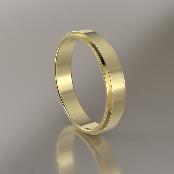 Polished Yellow Gold 4mm Step Edge Wedding Band