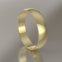 Polished Yellow Gold 5mm Domed Wedding Band