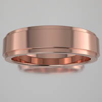 Polished Rose Gold 5mm Step Edge Wedding Band