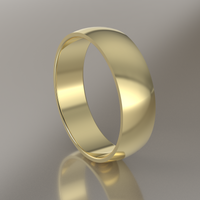Polished Yellow Gold 6mm Domed Wedding Band