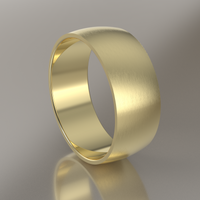 Brushed Yellow Gold 8mm Domed Wedding Band