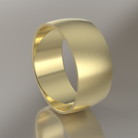 Brushed Yellow Gold 9mm Domed Wedding Band