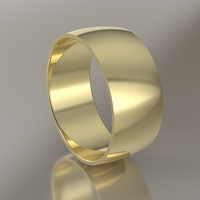 Polished Yellow Gold 9mm Domed Wedding Band