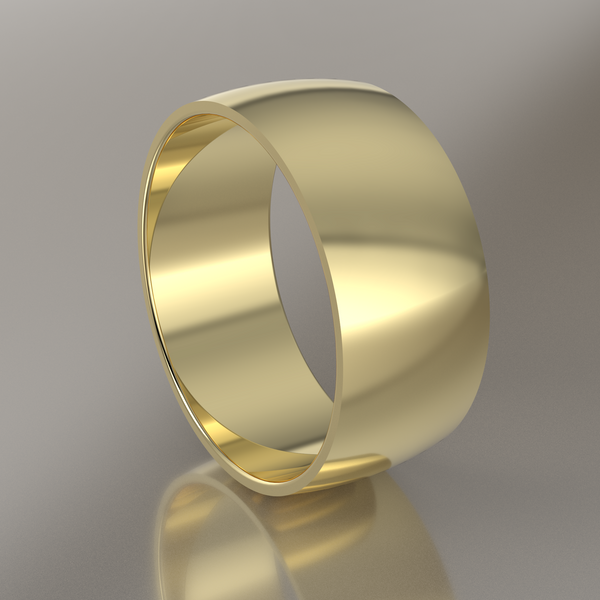 Polished Yellow Gold 9mm Domed Wedding Band