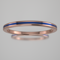 Polished Rose Gold 1.5mm Stacking Ring Blue Resin