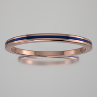 Polished Rose Gold 1.5mm Stacking Ring Dark Blue Resin