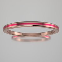 Polished Rose Gold 1.5mm Stacking Ring Pink Resin