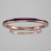 Polished Rose Gold 1.5mm Stacking Ring Purple Resin