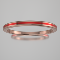 Polished Rose Gold 1.5mm Stacking Ring Red Resin