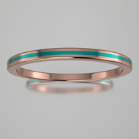 Polished Rose Gold 1.5mm Stacking Ring Turquoise Resin