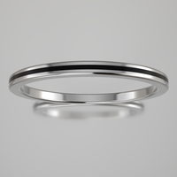Polished Sterling Silver 1.5mm Stacking Ring Black Resin