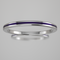 Polished Sterling Silver 1.5mm Stacking Ring Purple Resin