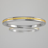 Polished White Gold 1.5mm Stacking Ring Shimmer Gold Resin