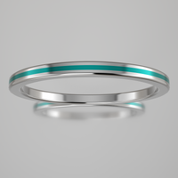 Polished Sterling Silver 1.5mm Stacking Ring Turquoise Resin