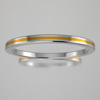 Polished White Gold 1.5mm Stacking Ring Yellow Resin