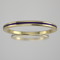 Polished Yellow Gold 1.5mm Stacking Ring Purple Resin